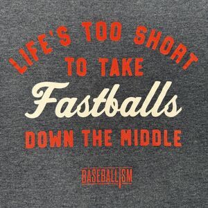 Baseballism Shirt Mens Medium Blue Lifes Too Short Fastballs Graphic Tee Cotton